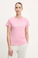 Bavlněné tričko Guess NARCISO dámské, růžová barva, V5GI10 K9RM1