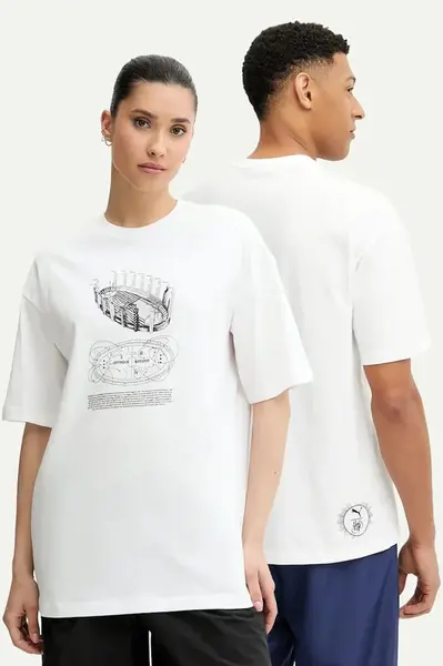 Bavlněné tričko Puma PUMA x HARRY POTTER bílá barva, s potiskem, 630092