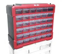 Organizér - skříňka plastová, 36 šuplíků, červená - MAGG 120296