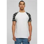 Kontrastní raglánové tričko wht/darkcamo