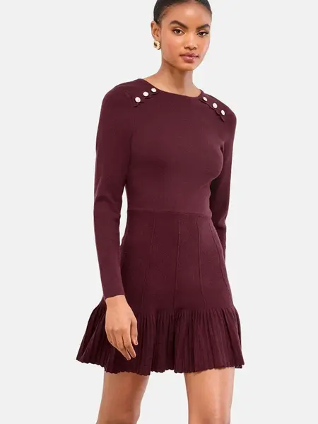 Lipsy Pletené šaty  burgundská