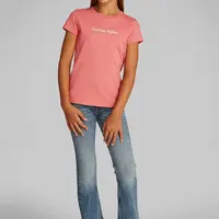 Dětské bavlněné tričko Calvin Klein Jeans růžová barva, IG0IG02857