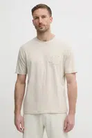 Bavlněné tričko Calvin Klein Jeans béžová barva, J30J327494