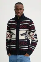 Svetr s příměsí vlny Superdry pánský, tmavomodrá barva, M6110591A-4BL