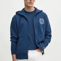 Bavlněná mikina Versace Jeans Couture pánská, tmavomodrá barva, s kapucí, s aplikací, 78GAIT00 CF01T