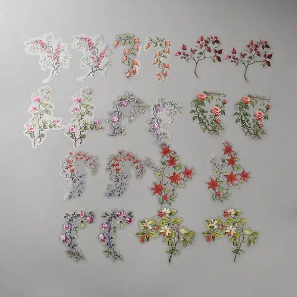 20Pcs Flower PET Decorative Stickers