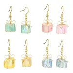 4 Pairs Natural Quartz Dangle Earrings for Women