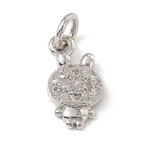 Brass Micro Pave Cubic Zirconia Charms