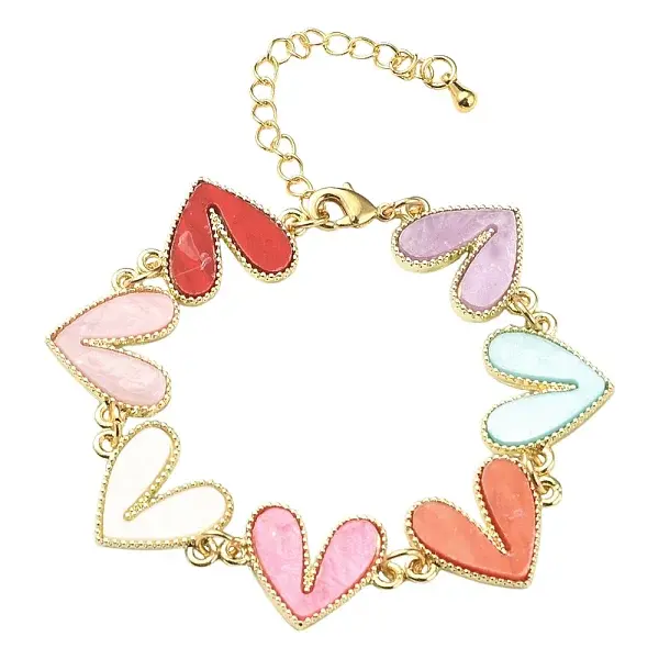 Alloy Acrylic Link Bracelets