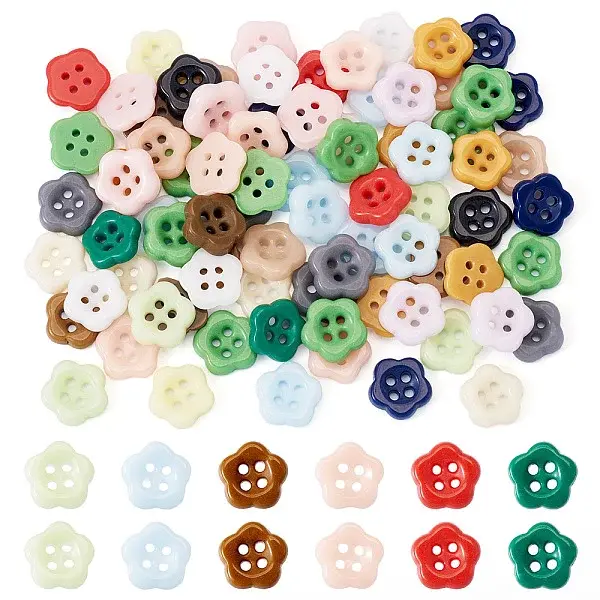 80Pcs 4-Hole Porcelain Buttons