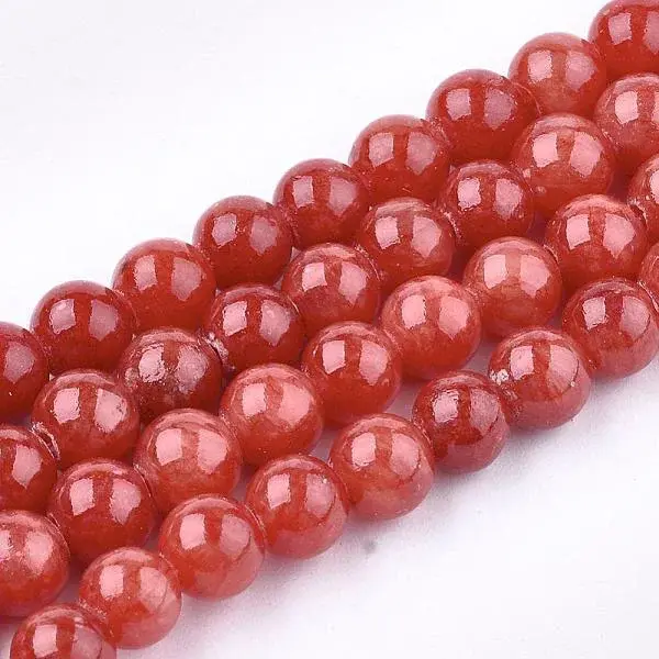 Natural Dyed Yellow Jade Gemstone Bead Strands