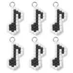 Glass Seed Beaded Musical Note Pendants