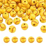 100Pcs Dyed Wood Beads