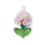 Glass Seed Beaded Flower Pendants