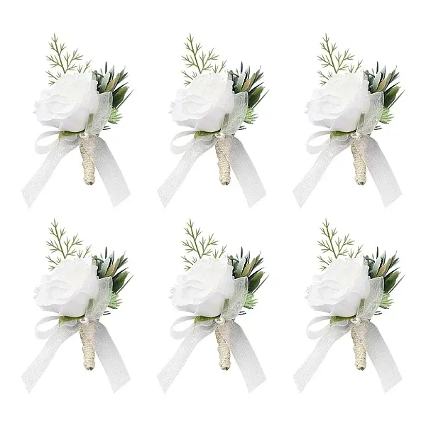 Silk Cloth Artificial Flower Boutonniere
