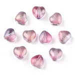 Transparent Spray Painted Glass Beads