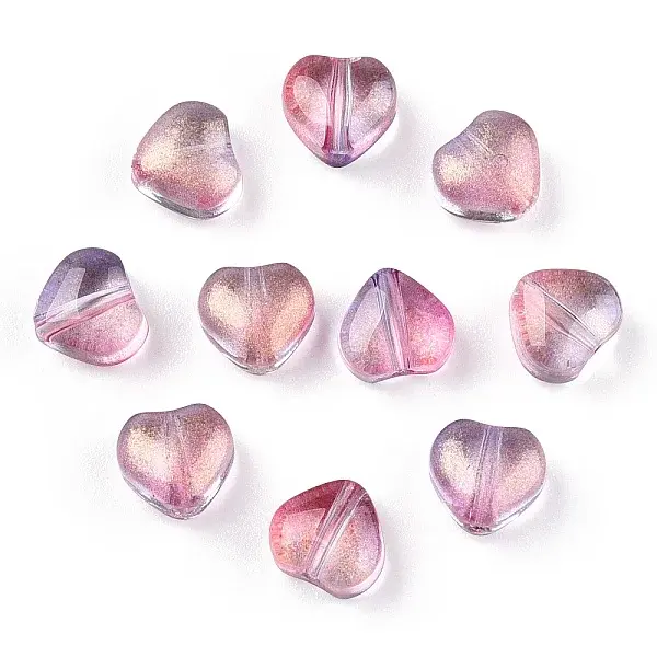 Transparent Spray Painted Glass Beads