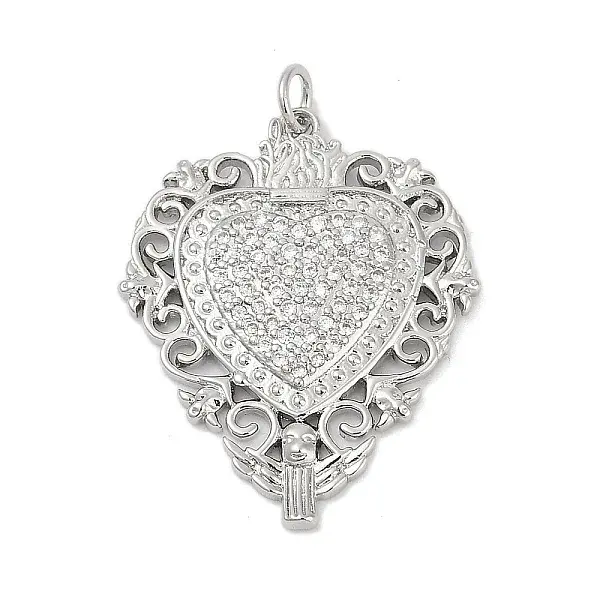 Brass Micro Pave Cubic Zirconia Pendants