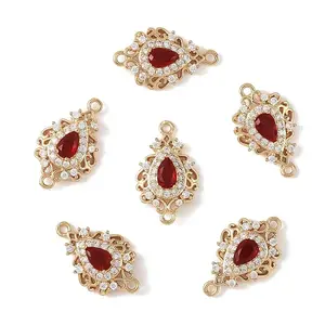 3Pcs Brass Micro Pave Cubic Zirconia Links Connectors