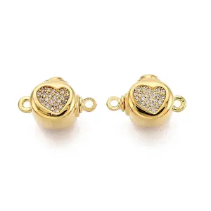 Brass Micro Pave Clear Cubic Zirconia Box Clasps
