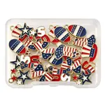24Pcs 6 Styles Independence Day Alloy Enamel Pendants