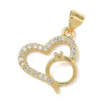 Brass Micro Pave Cubic Zirconia Pendants