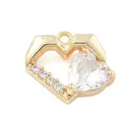 Brass Micro Pave Cubic Zirconia Pendants