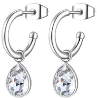 S'Agapõ Kruhové náušnice s čirými krystaly 2v1 Lucky Light SKT21