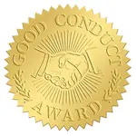 Plastic Self Adhesive Gold Foil Embossed Stickers