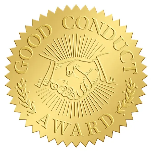 Plastic Self Adhesive Gold Foil Embossed Stickers