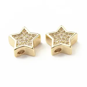 Rack Plating Brass Cubic Zirconia Beads