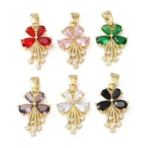Brass Micro Pave Cubic Zirconia Pendants