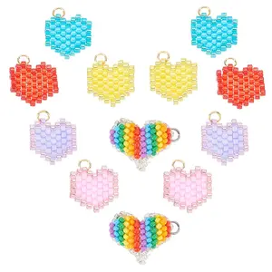 12Pcs 6 Styles Seed Beads Beaded Charms