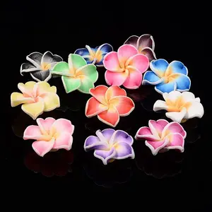 Handmade Polymer Clay 3D Flower Plumeria Beads