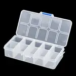 (Defective Closeout Sale: Scratched) 10-Grid Transparent Organizer Storage Plastic Boxes