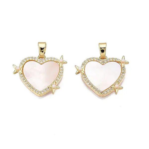 Brass Micro Pave Clear Cubic Zirconia Pendants