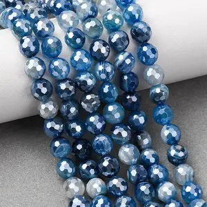 Natural Banded Agate Beads Strands
