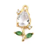 Brass Micro Pave Cubic Zirconia Pendants