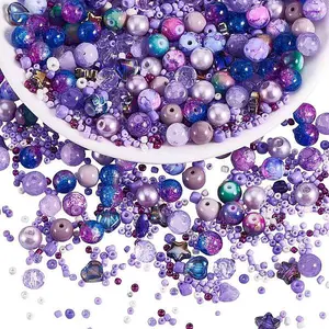 2 Bag Glass Round Beads Set