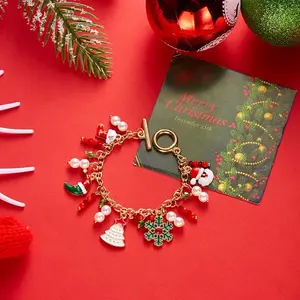 Christmas Alloy Enamel Charm Bracelets