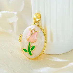 Brass Enamel Locket Pendants