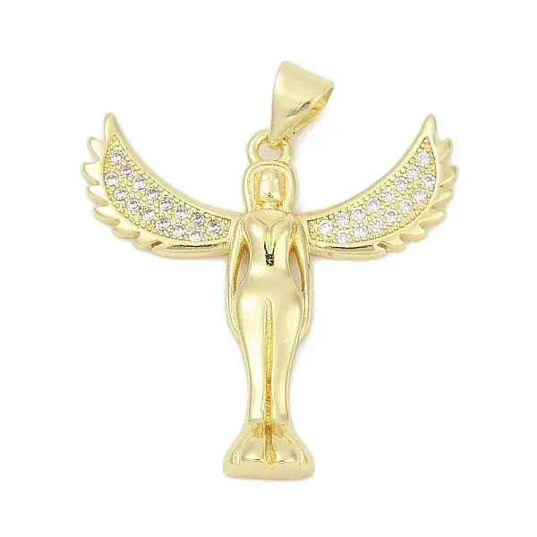 Brass Micro Pave Cubic Zirconia Pendants