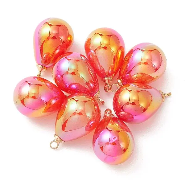 8Pcs UV Plating Acrylic Pendants