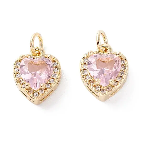 Brass Micro Pave Cubic Zirconia Charms