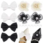 8Pcs 4 Styles Flower & Bowknot Polyester Shoe Buckle Clips