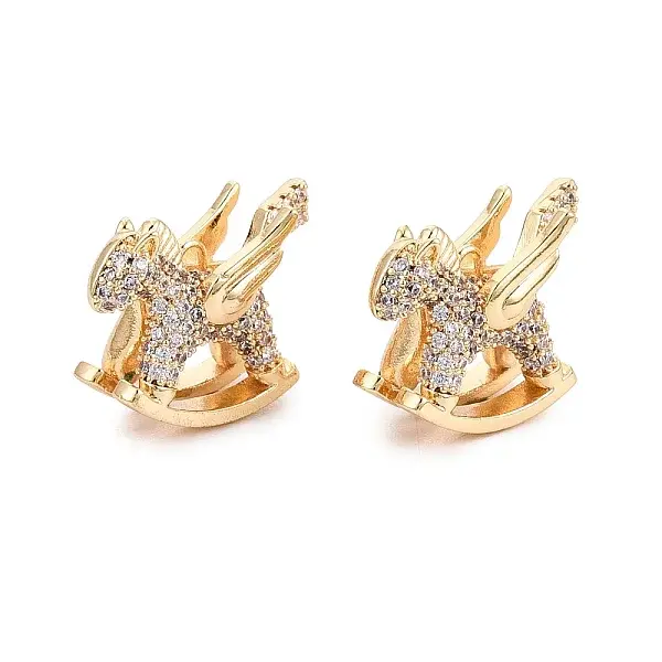 Brass Micro Pave Clear Cubic Zirconia Pendants