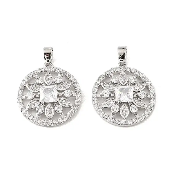 Brass & Clear Cubic Zirconia Pendants