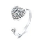 Cubic Zirconia Rotating Open Cuff Ring
