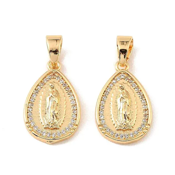 Brass & Clear Cubic Zirconia Pendants