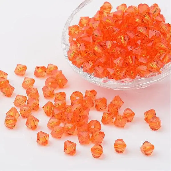 Faceted Bicone Transparent Acrylic Beads